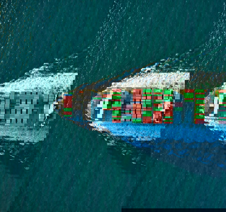 Cargo ship in the sea 